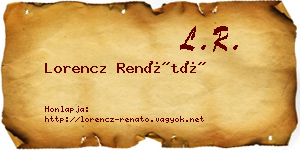 Lorencz Renátó névjegykártya